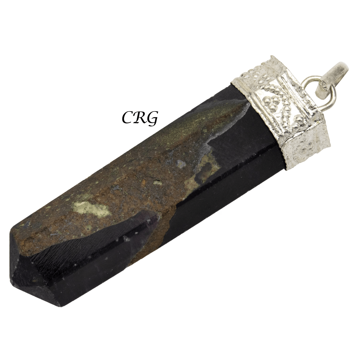 Blue Aventurine Pencil Point Pendant with Silver Plating (1 Inch) (4 Pieces) (INJD)