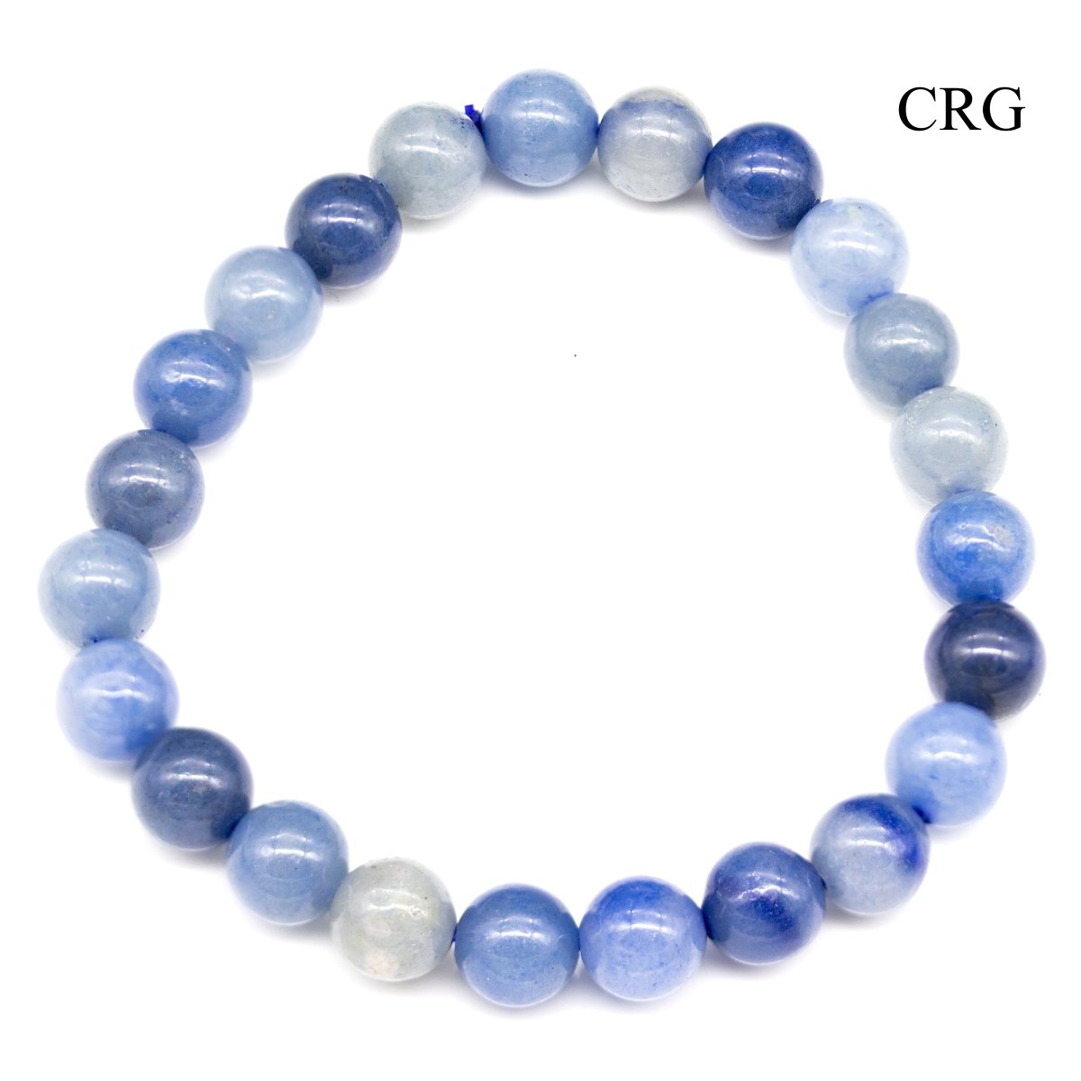 Blue Aventurine Round Bead Stretch Bracelet (8 mm) (INJD)