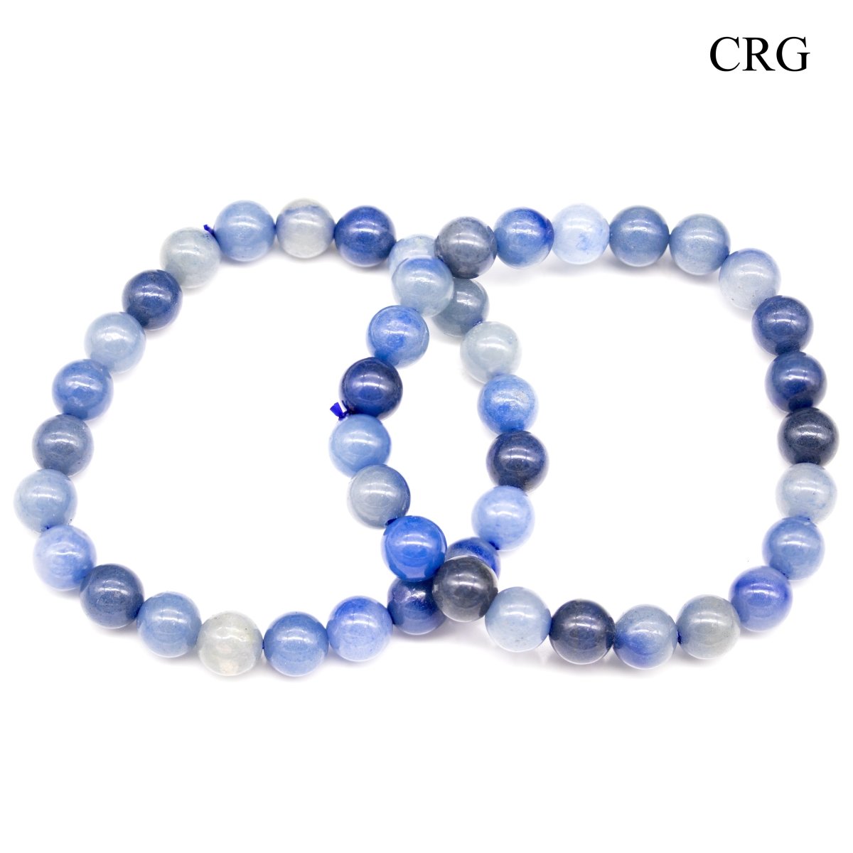 Blue Aventurine Round Bead Stretch Bracelet (8 mm) (INJD)