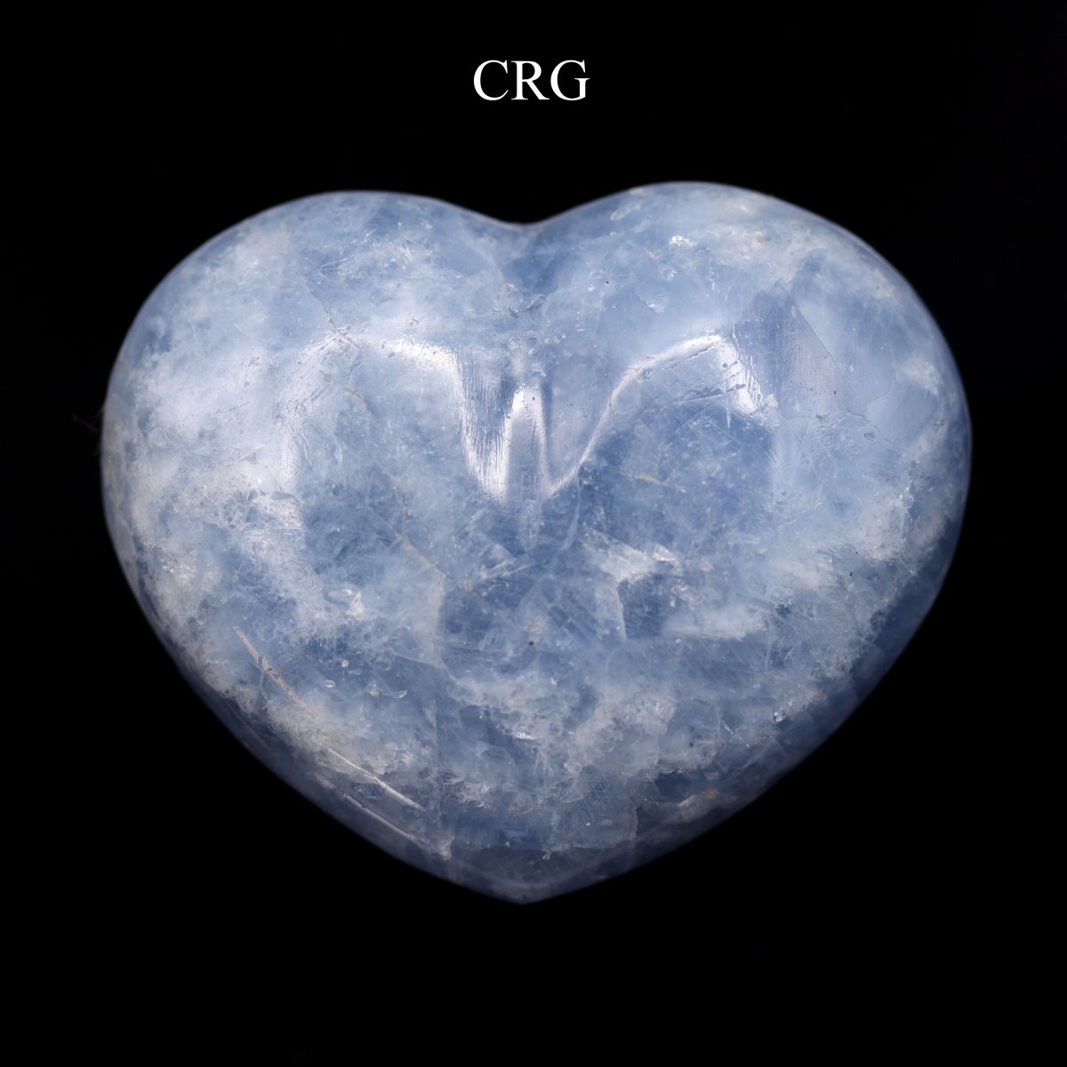 Blue Calcite Puffy Heart (1 Piece) Size 2.5 Inches Polished Crystal Gemstone Shape