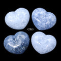 Blue Calcite Puffy Heart (1 Piece) Size 2.5 Inches Polished Crystal Gemstone Shape