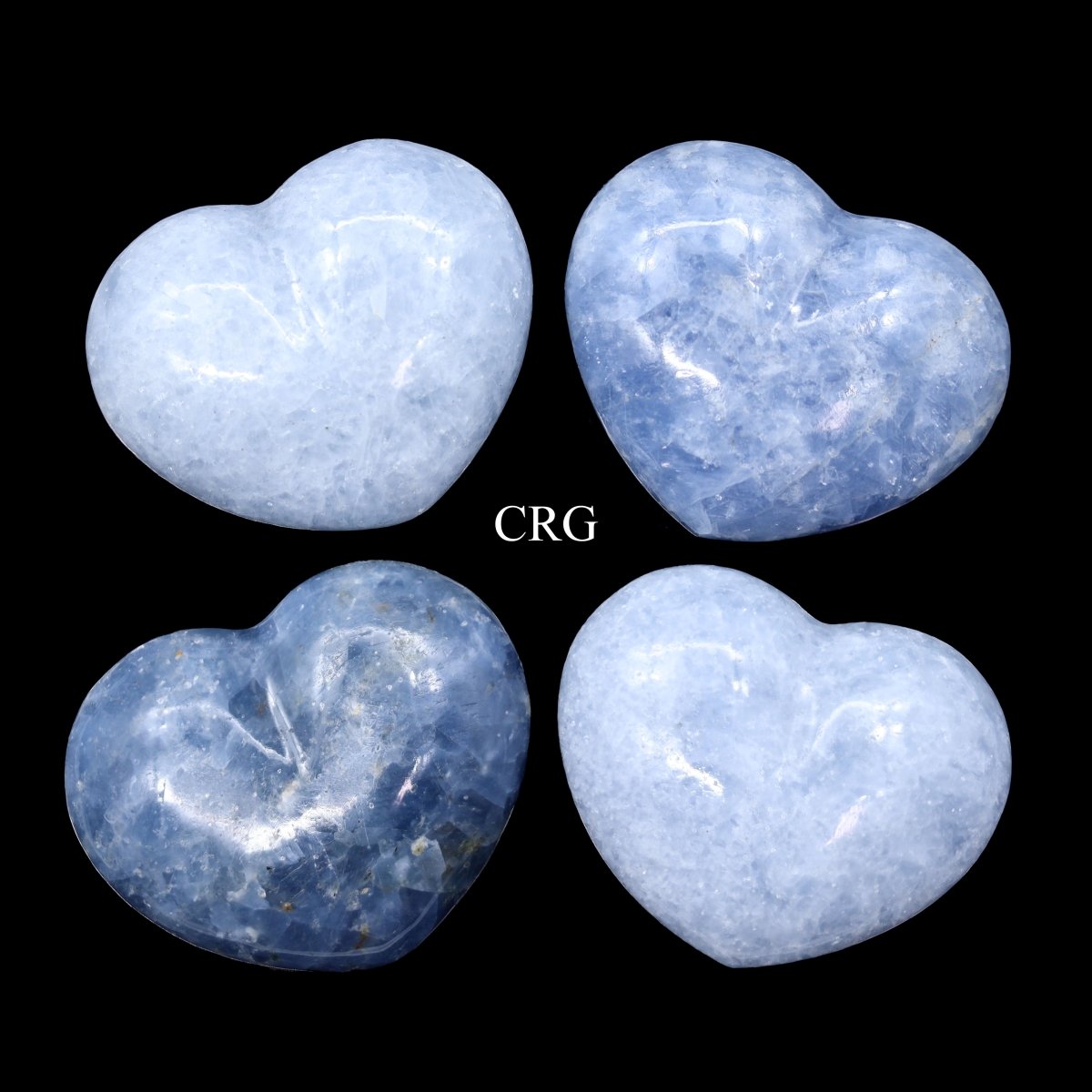 Blue Calcite Puffy Heart (1 Piece) Size 2.5 Inches Polished Crystal Gemstone Shape