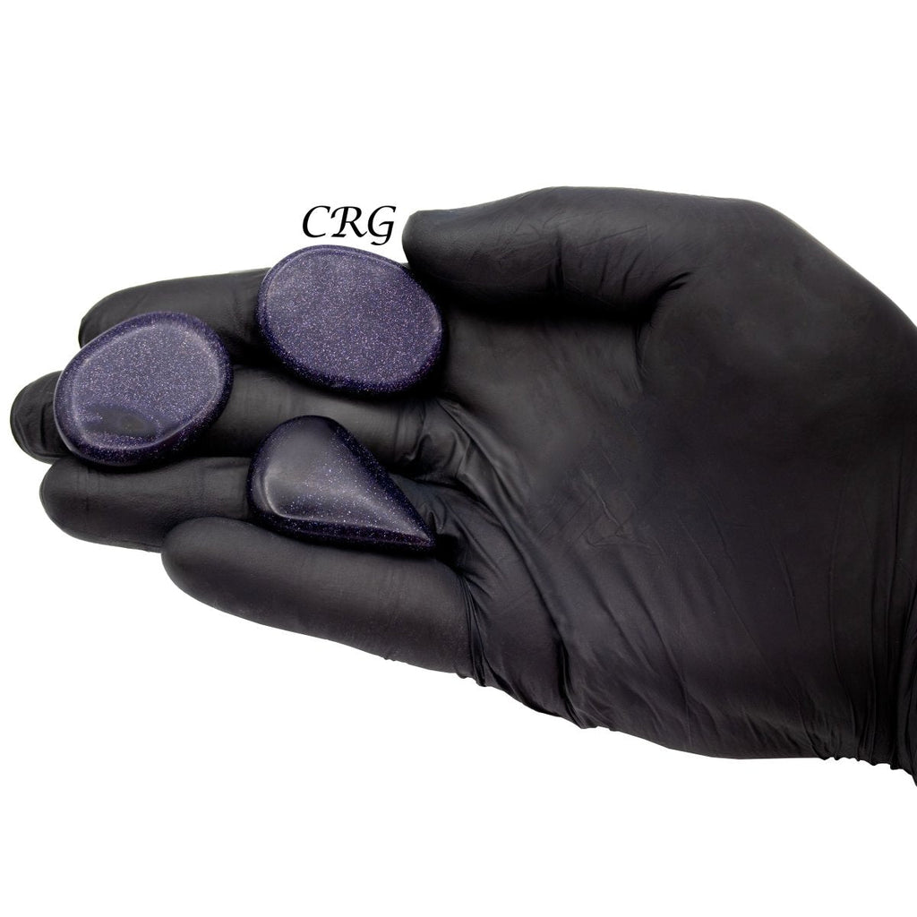 Blue Goldstone Cabochons (75 Grams) Mixed Sizes Bulk Wholesale Lot Crystal Minerals