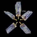 Blue Kyanite Pendant with Amethyst and Gold Plating (1.5 To 2 Inches) (4 Pieces)