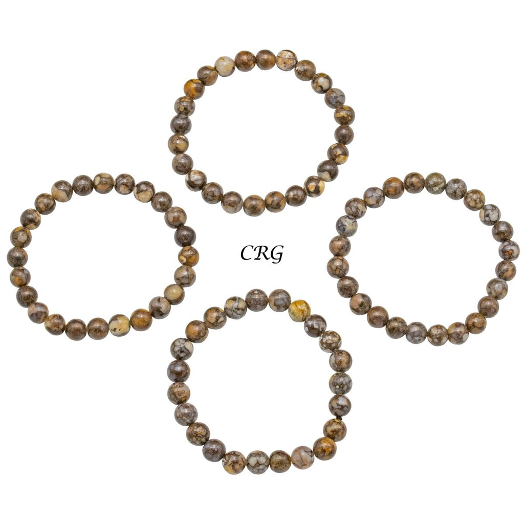 Blue Llanite Opal Round Bead Stretch Bracelet (8 mm) (1 Piece)