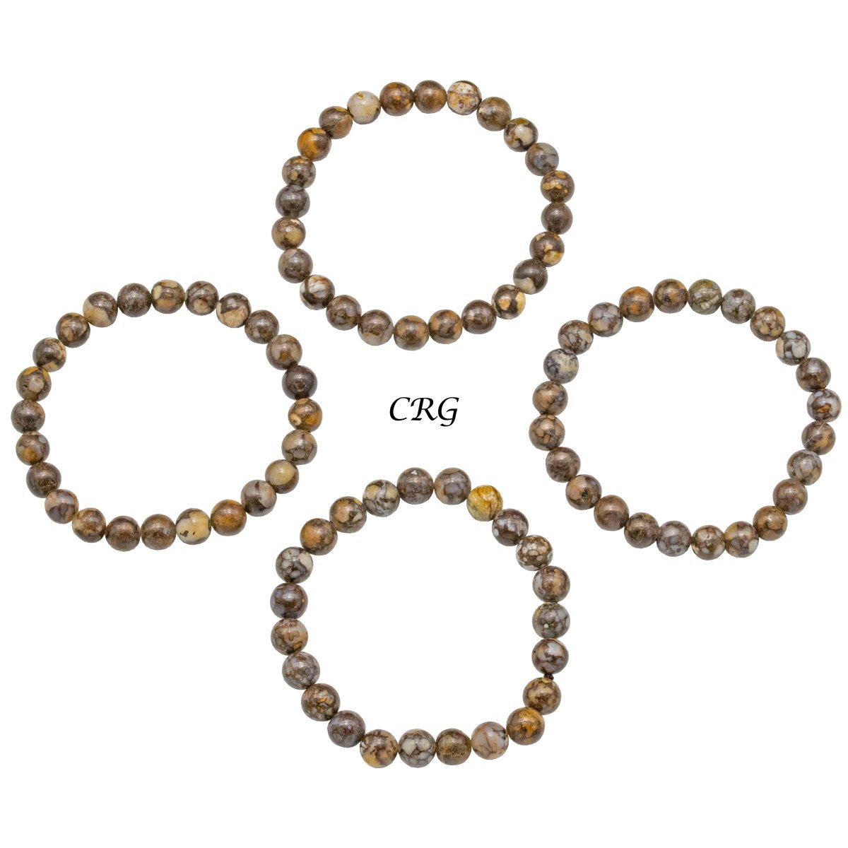 Blue Llanite Opal Round Bead Stretch Bracelet (8 mm) (1 Piece)