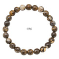 Blue Llanite Opal Round Bead Stretch Bracelet (8 mm) (1 Piece)