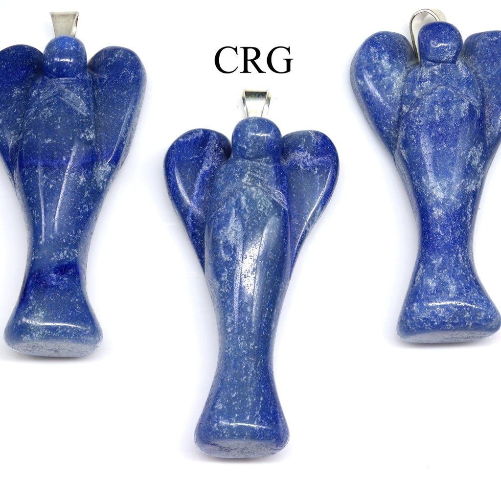 Blue Quartz Angel Pendant with Silver Plated Bail (1 To 1.5 Inches) (5 Pieces)