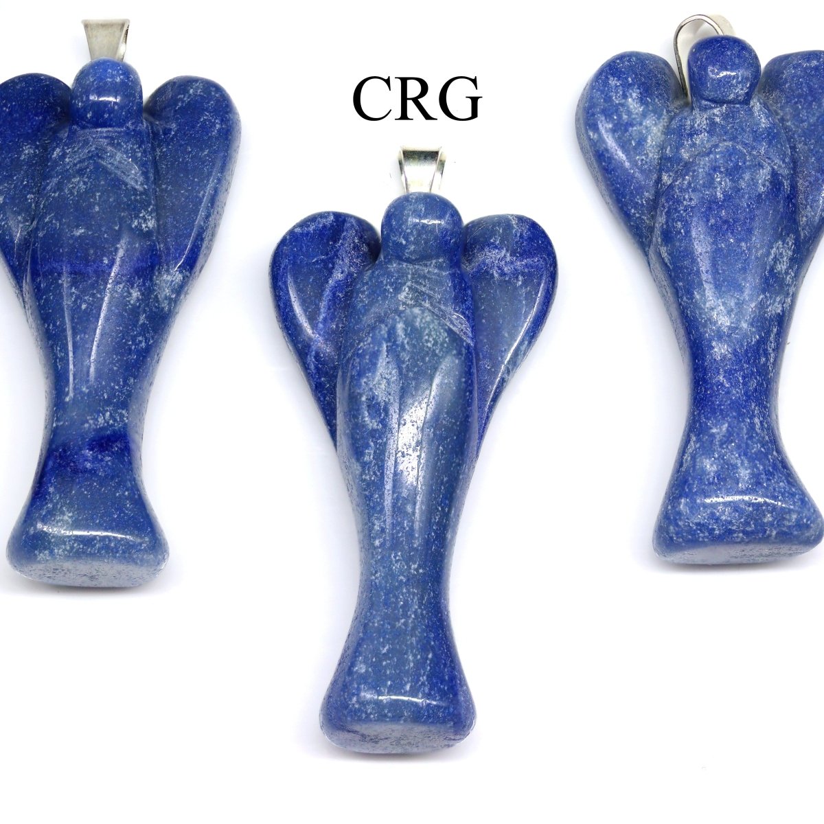 Blue Quartz Angel Pendant with Silver Plated Bail (1 To 1.5 Inches) (5 Pieces)