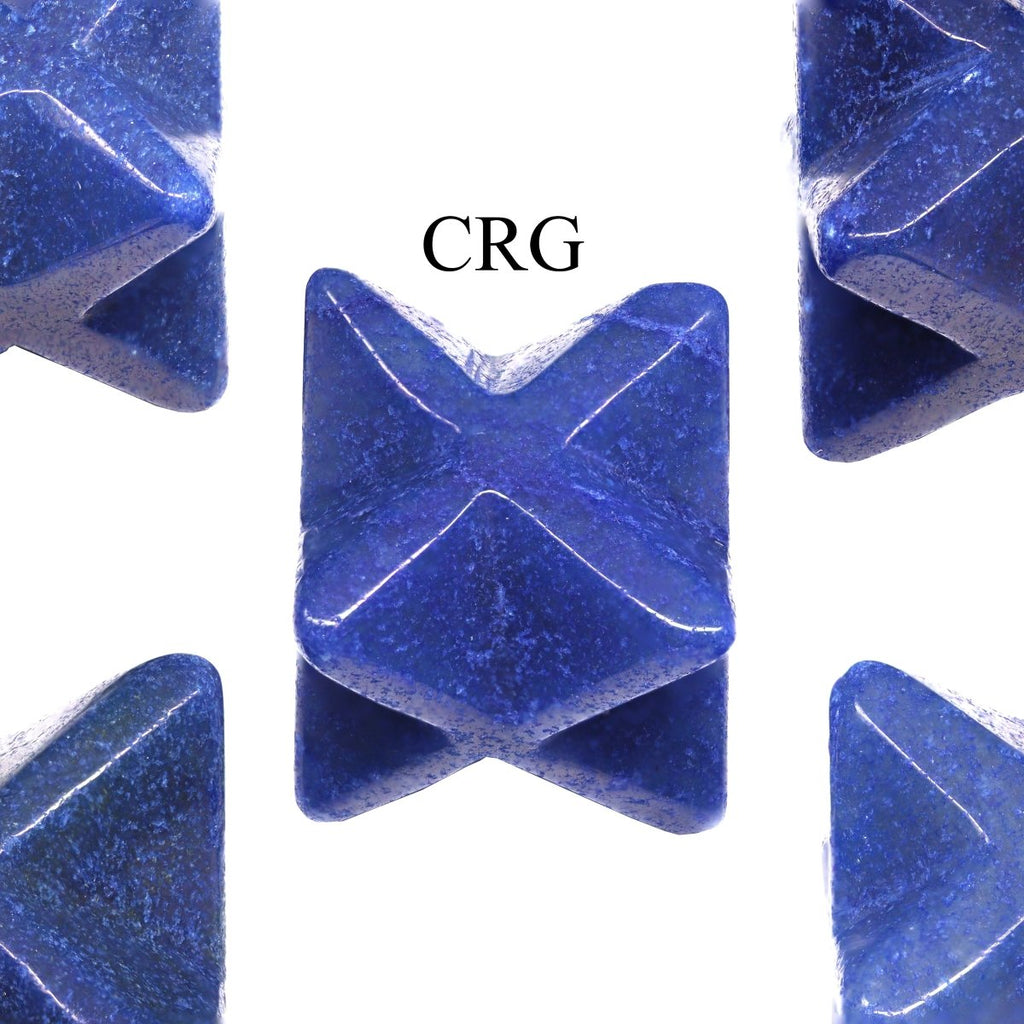 Blue Quartz Mini Merkaba Stars (5 Pieces) Size 18 mm Small Crystal Carvings