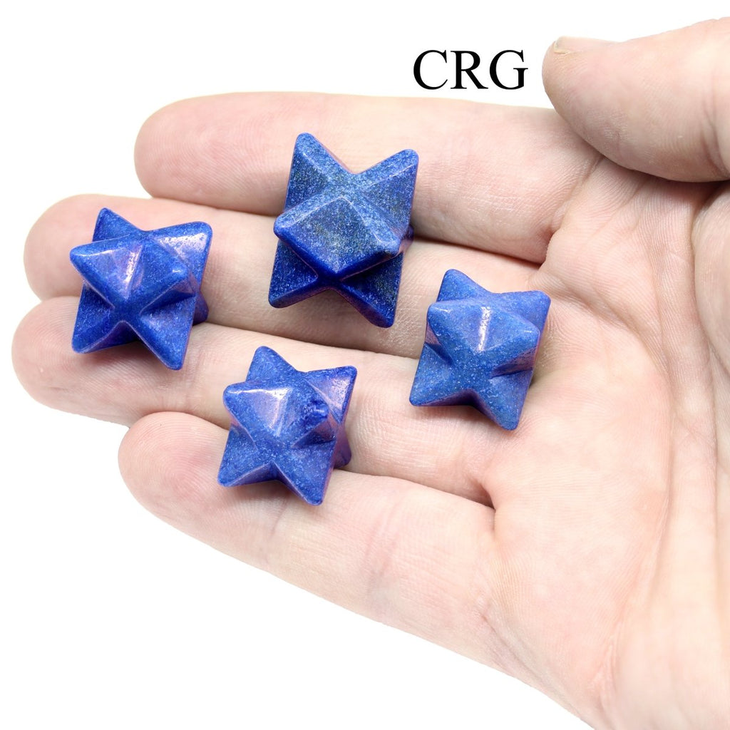 Blue Quartz Mini Merkaba Stars (5 Pieces) Size 18 mm Small Crystal Carvings