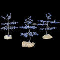 Blue Sapphire 100 Chip Tree with Cluster Base and Silver Wire (1 Piece) Size 6 Inches Gemstone Tree