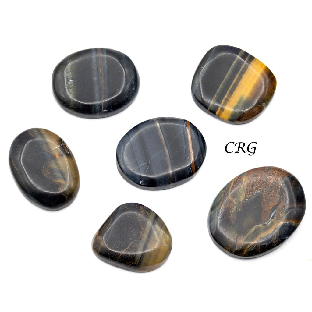 Blue Tiger's Eye Cabochons (75 Grams) Mixed Sizes Bulk Wholesale Lot Crystal Minerals