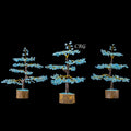 Blue Topaz 300 Chip Tree with Wood Base and Gold Wire (1 Piece) Size 9 Inches Crystal Gemstone Tree