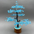 Blue Topaz 300 Chip Tree with Wood Base and Silver Wire (1 Piece) Size 9 Inches Crystal Gemstone Tree