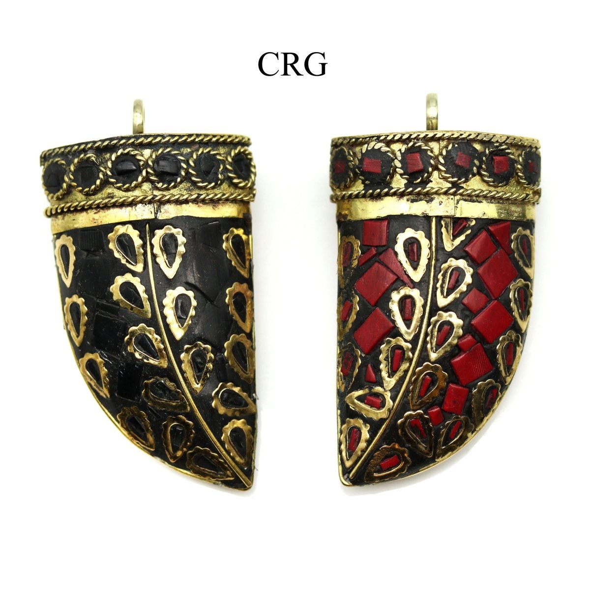 Brass Horn Pendant (2 Pieces) Size 2 Inches (Random Colors) (INJD)