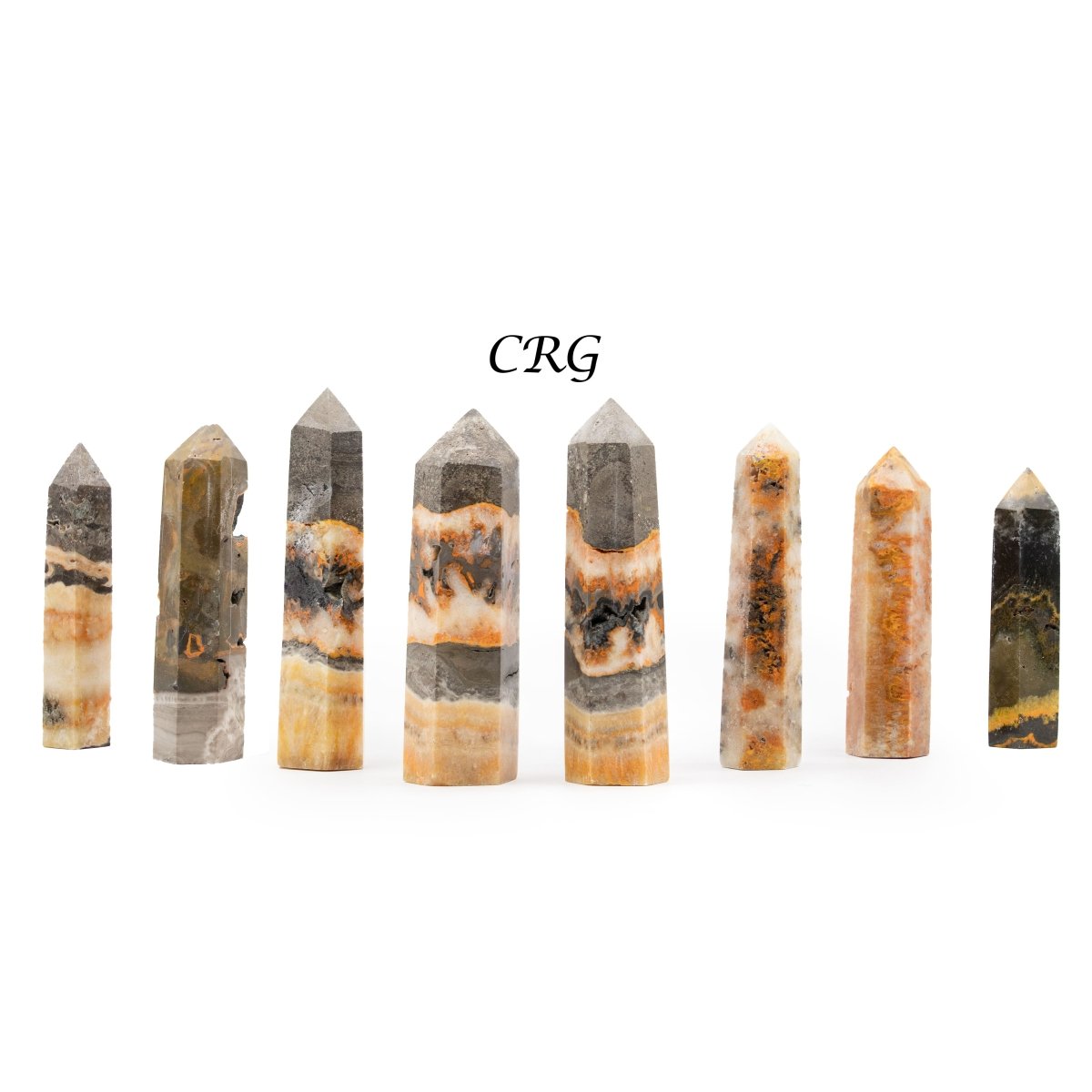 Bumblebee Jasper Polished Towers (1 Kilogram) Size 2.5 to 4.5 Inches Bulk Wholesale Lot Crystal Tower Points