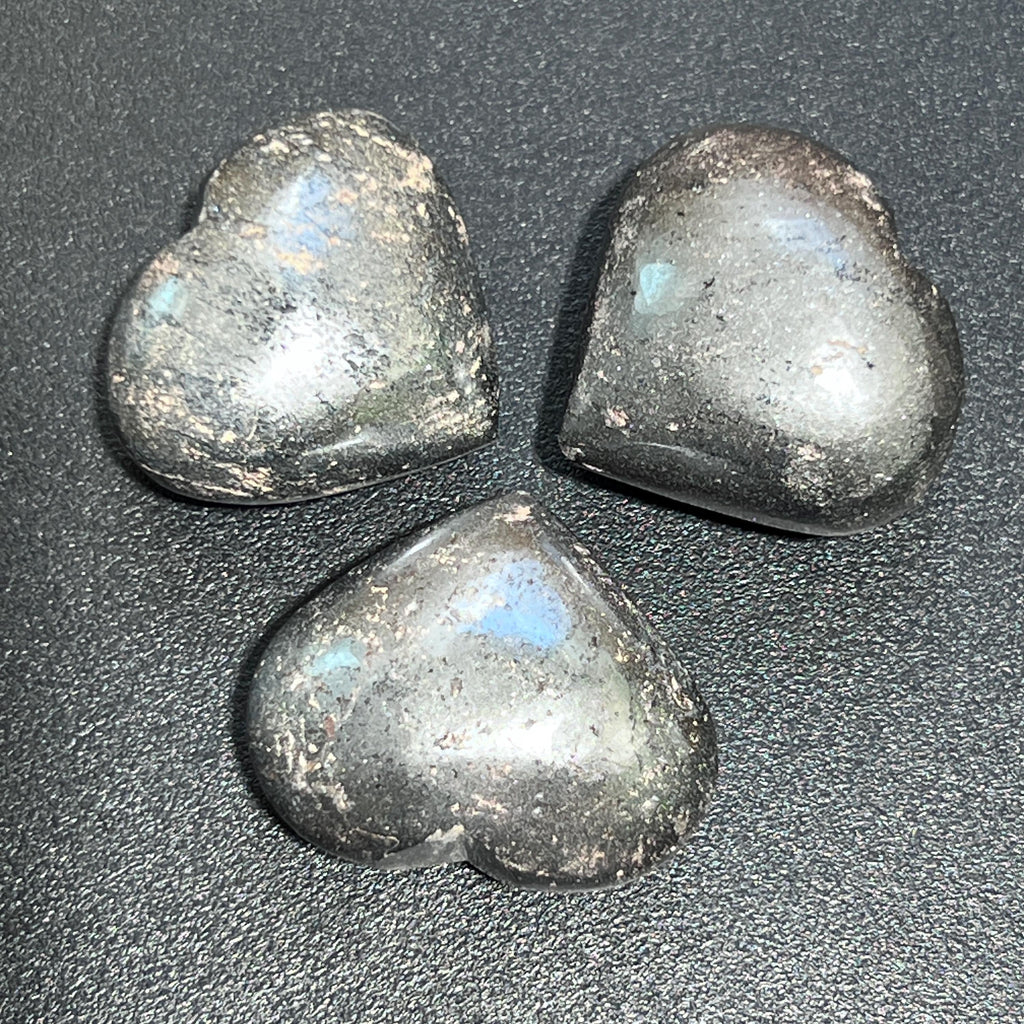 Hematite Puffy Heart Polished Carving