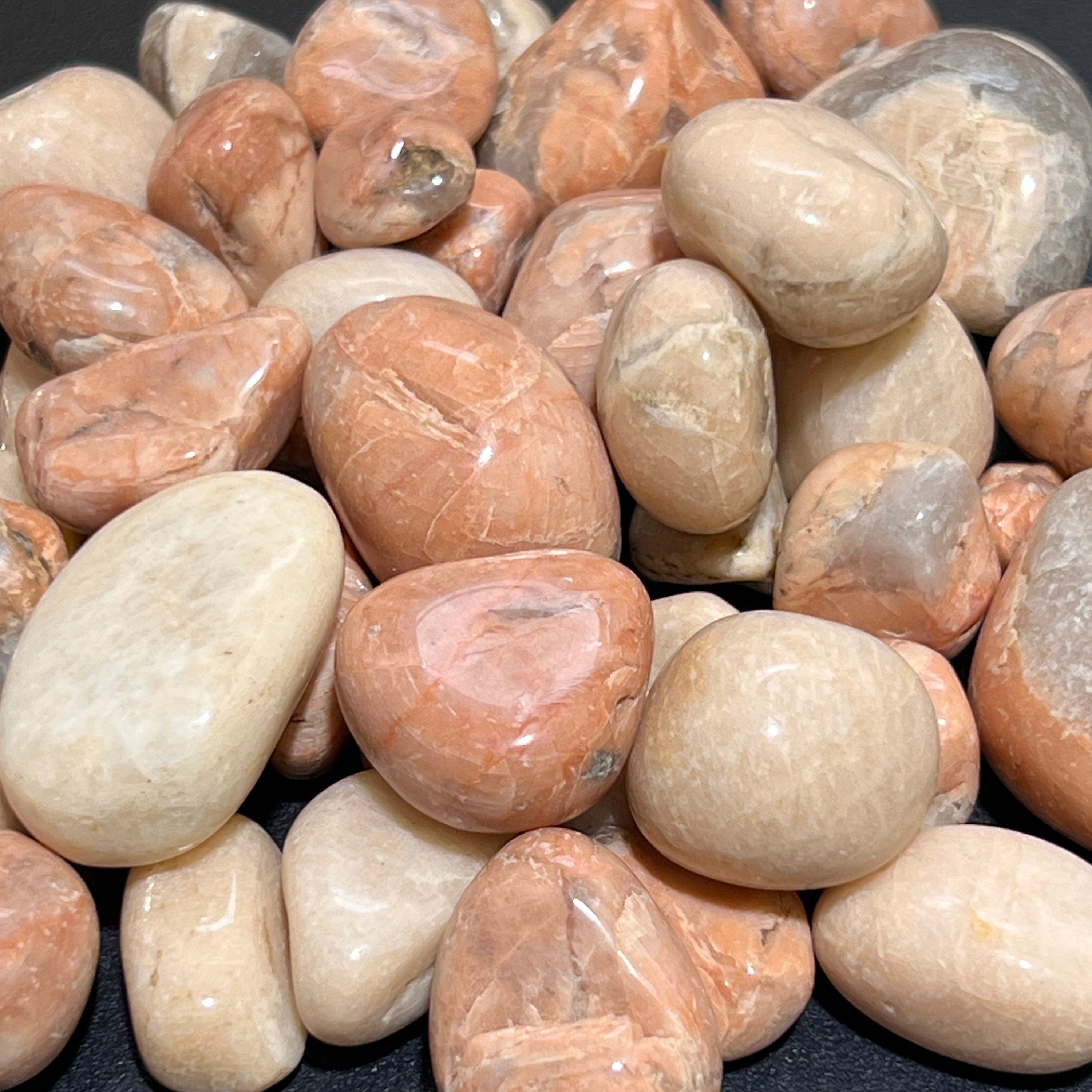 Peach Moonstone Tumbled Stones (By The Piece or Pound) Wholesale