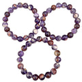 Amethyst and Goethite Round Bead Stretch Bracelet (10 mm) (1 Piece)