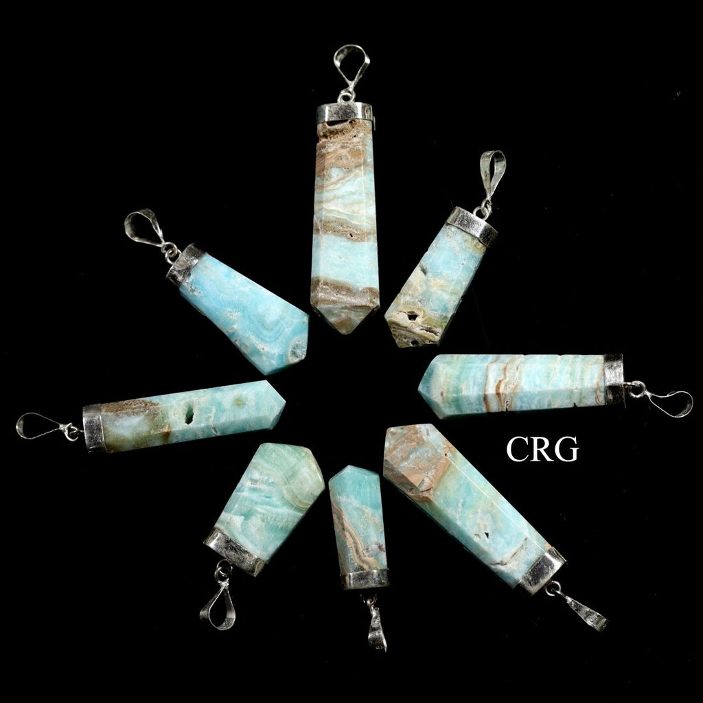 Caribbean Calcite Point Pendant with Sterling Silver (1 To 2 Inches) (1 Piece)