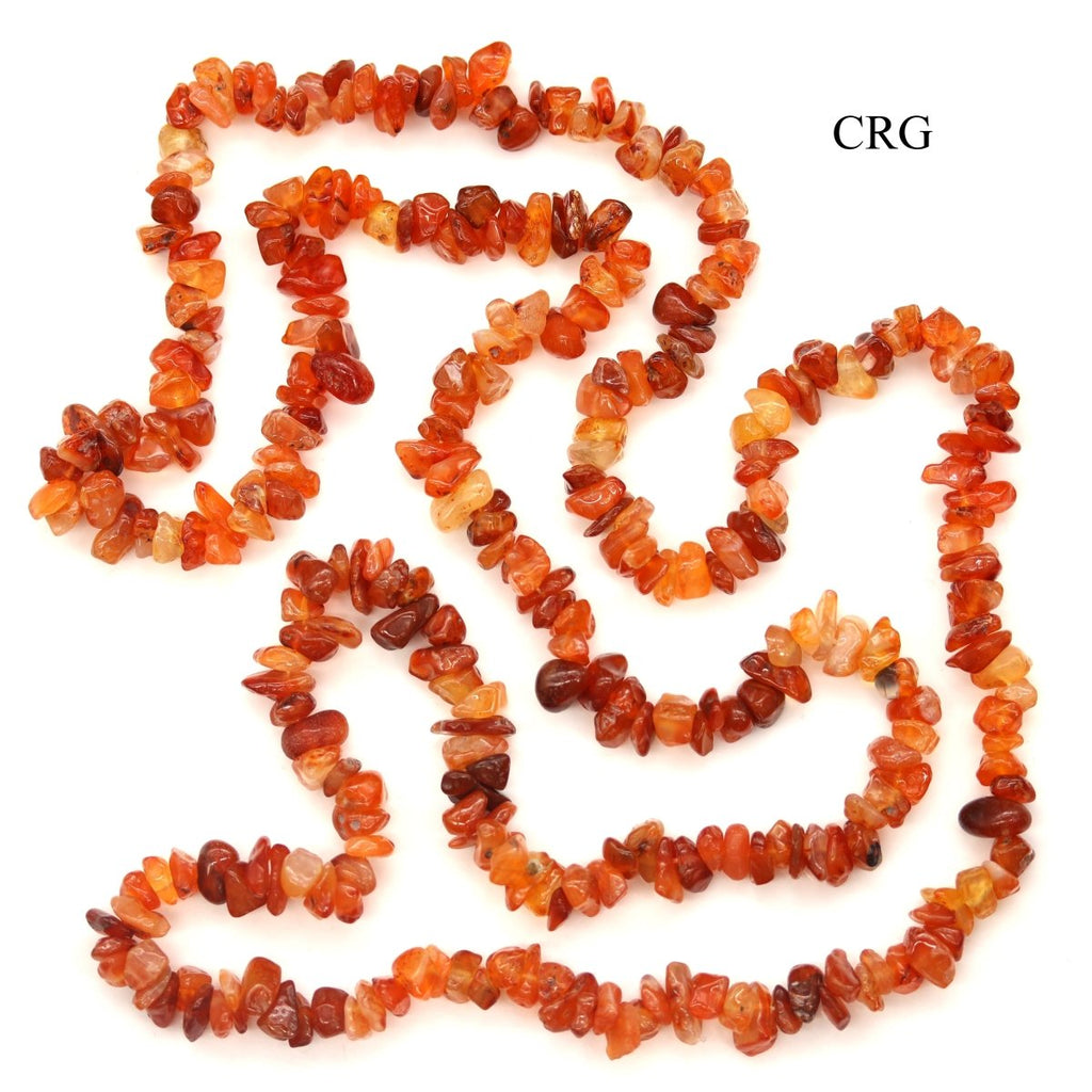 Carnelian Agate Strand Chip Necklace (32 Inches) (1 Piece) (INJD)