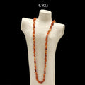 Carnelian Agate Strand Chip Necklace (32 Inches) (1 Piece) (INJD)