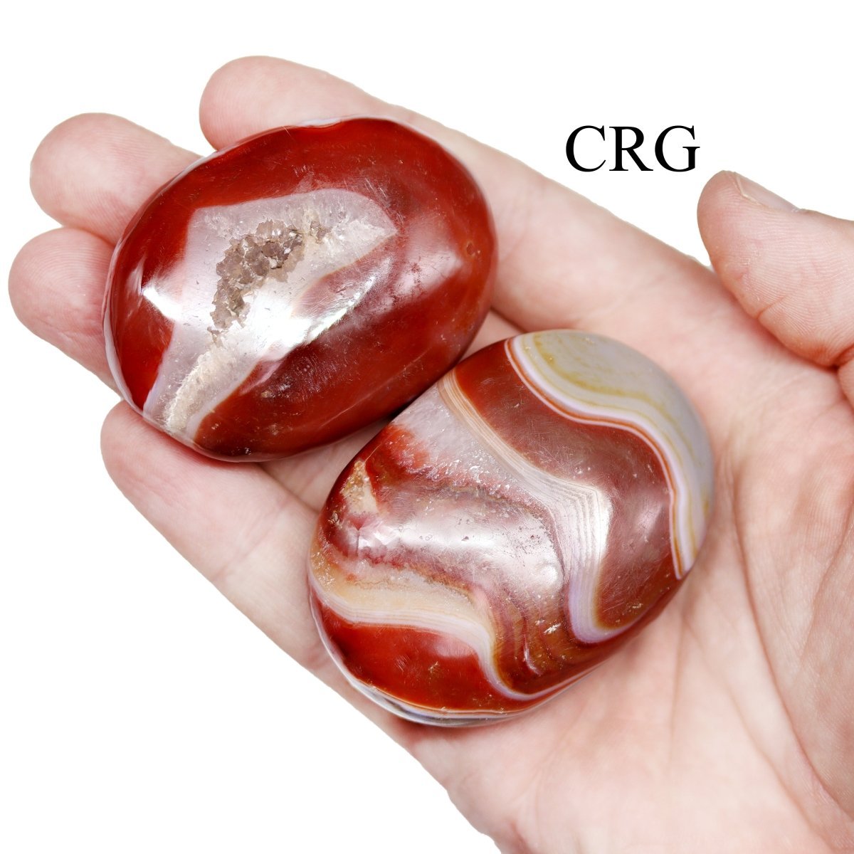 Carnelian Palm Stone (1 Piece) Size 2 Inches Smooth Worry Pocket Gemstone