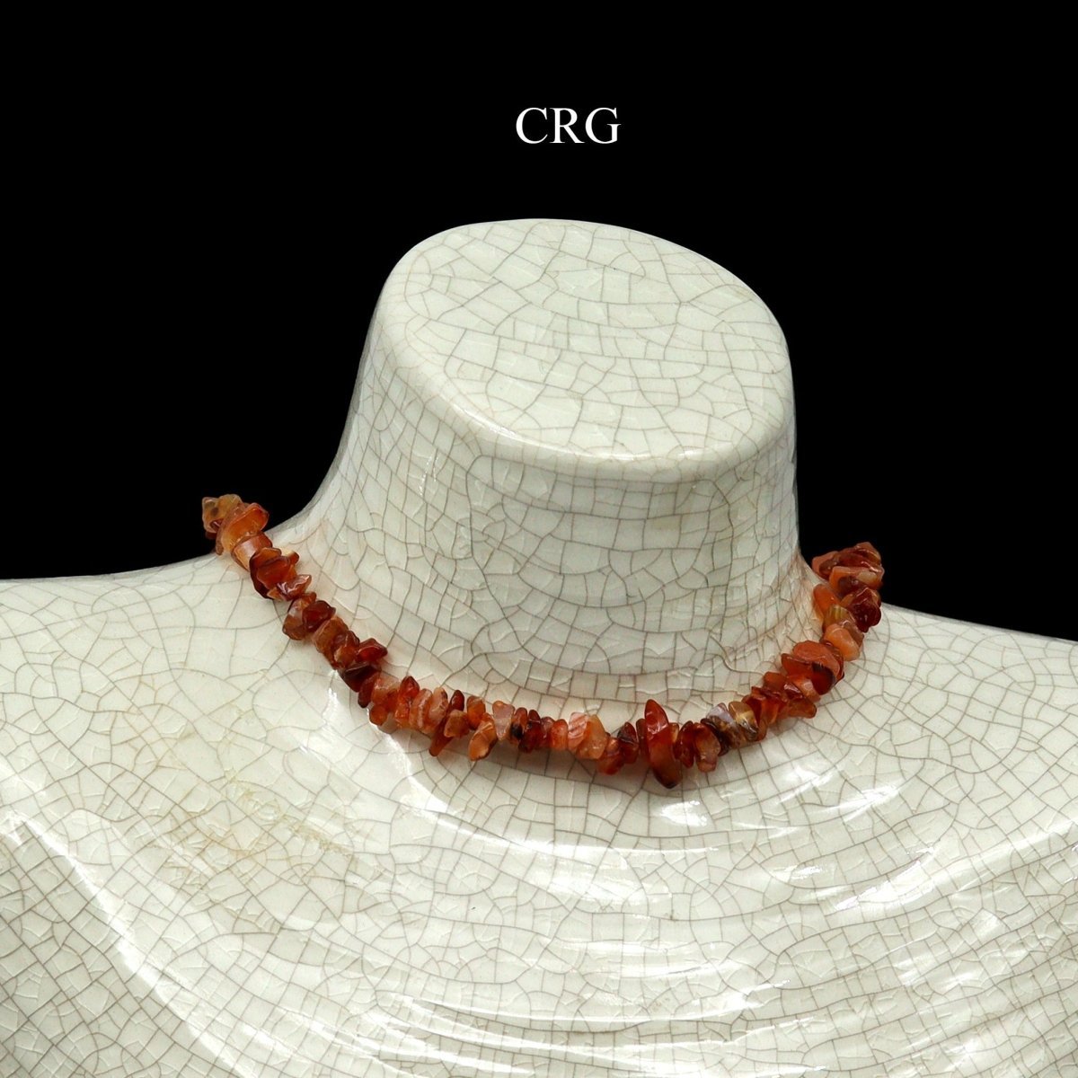 Carnelian Strand Chip Choker Necklace (16 Inches) (4 Pieces)