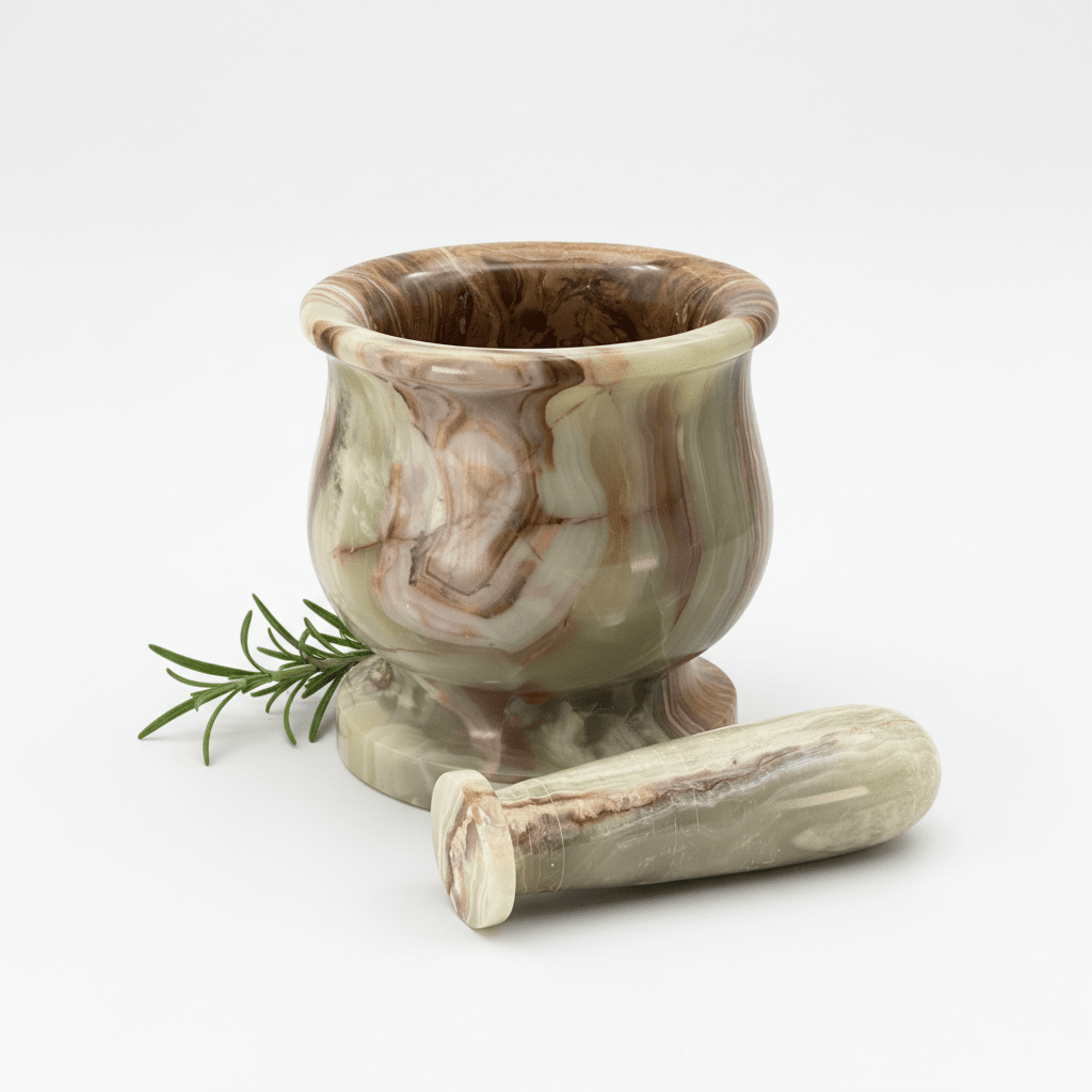 Carved Onyx Mortar and Pestle (1 Piece)