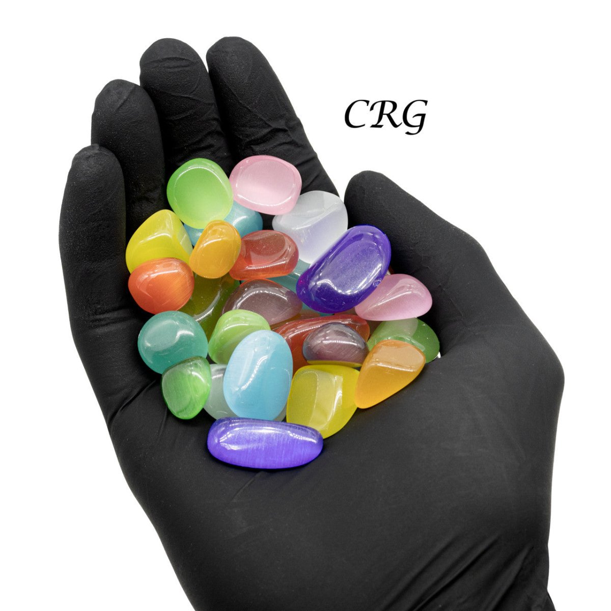 Cat's Eye Tumbled Stones (1 Pound) Size 1 to 3 Inches Mixed Color Crystal Gemstones