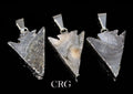 Agate Druzy Arrowhead Pendant with Silver Plating (1 Inch) (1 Piece)