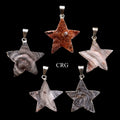 Agate Druzy Star Pendant with Silver Plating (1 Inch) (1 Piece)