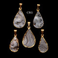 Agate Druzy Teardrop Pendant with Gold Plating (1 Inch) (1 Piece)