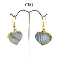 Chalcedony Agate Heart Earrings with Gold Plating (0.5 Inch) (1 Pair)