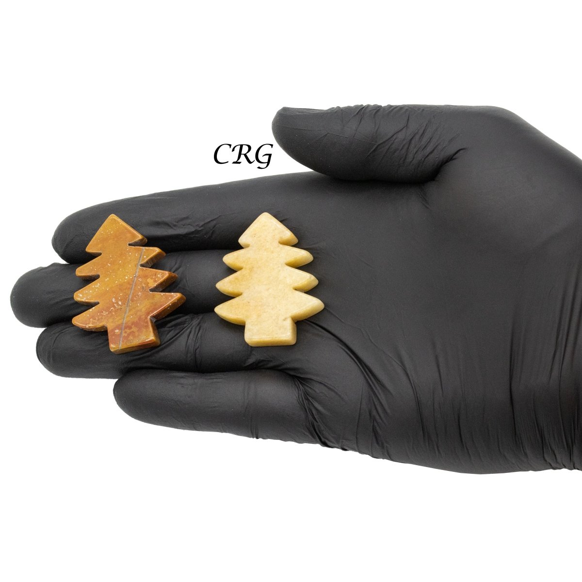 Christmas Tree Assorted Gemstones (4 Pieces) Size 1.5 Inches Mixed Crystal Carving Shapes