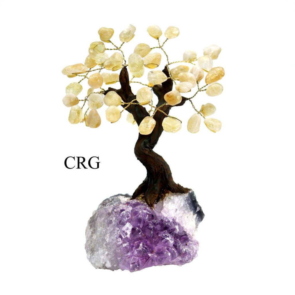 Citrine Bonsai Tree with Crystal Base (1 Piece) Size 7.5 to 8 Inches Gemstone Tree Decor