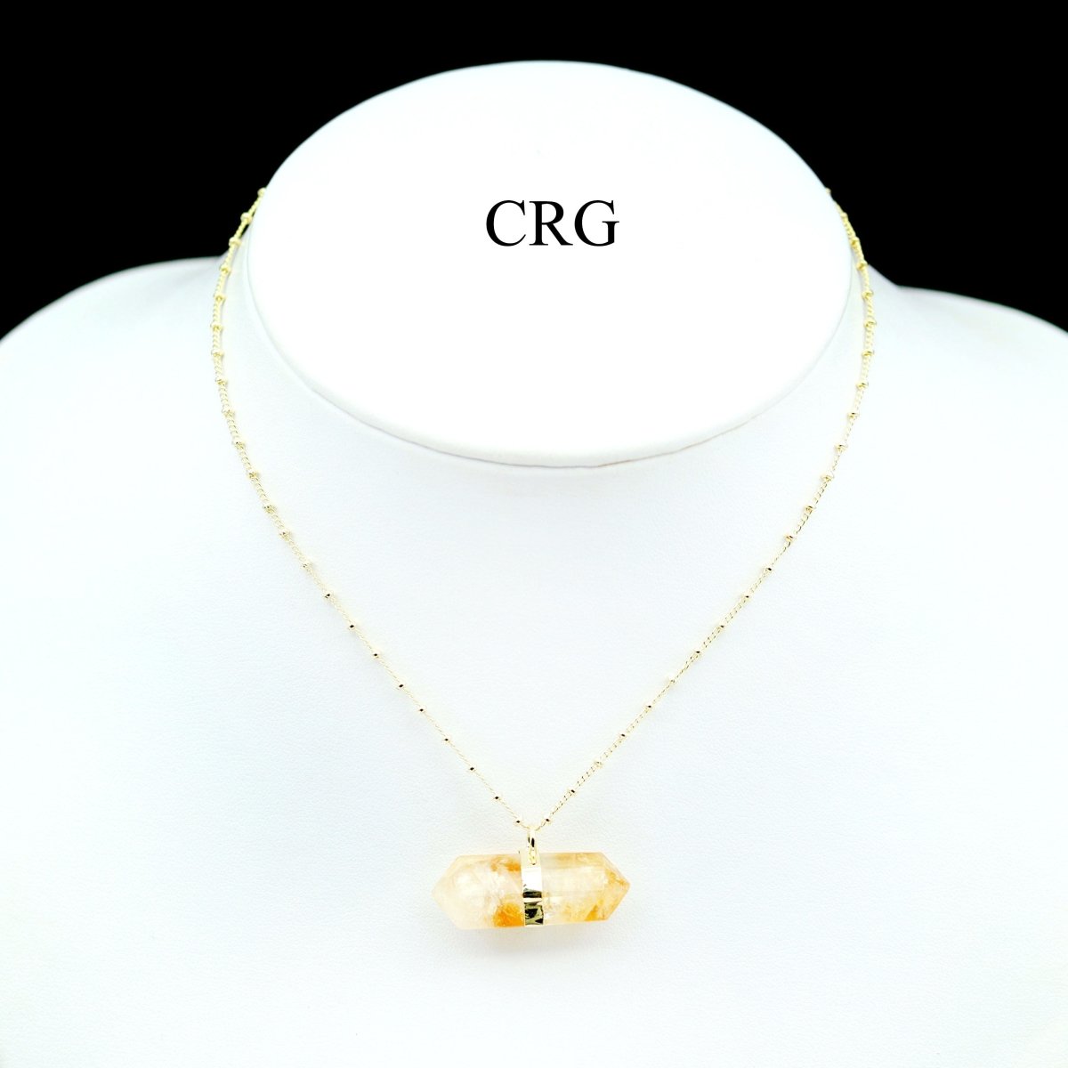 Citrine Double Terminated Point Necklace with Gold Plating (17 Inches) (1 Piece)
