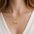 Citrine Double Terminated Point Necklace with Gold Plating (17 Inches) (1 Piece)