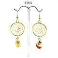 Citrine Dream Catcher Earrings with Gold Plating (2 Inches) (1 Pair)