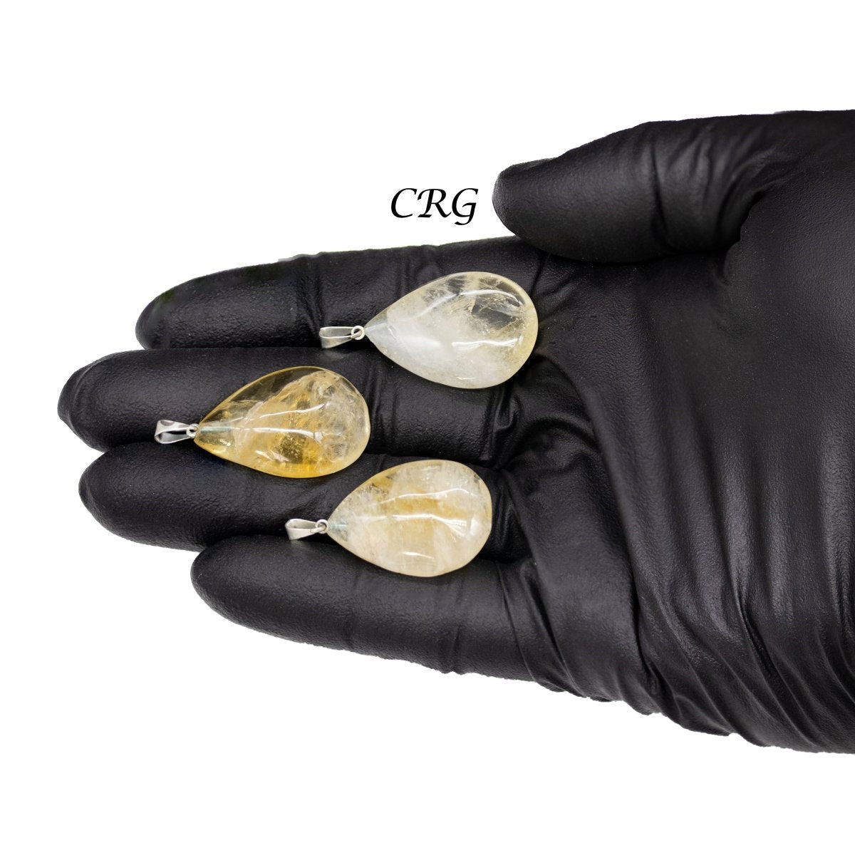 Citrine Drop Pendants with Silver Bail (5 Pieces) Size 18 by 25 mm Crystal Jewelry Charm