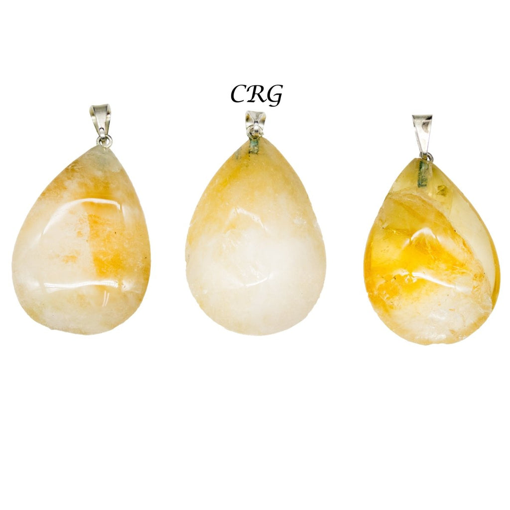 Citrine Drop Pendants with Silver Bail (5 Pieces) Size 18 by 25 mm Crystal Jewelry Charm