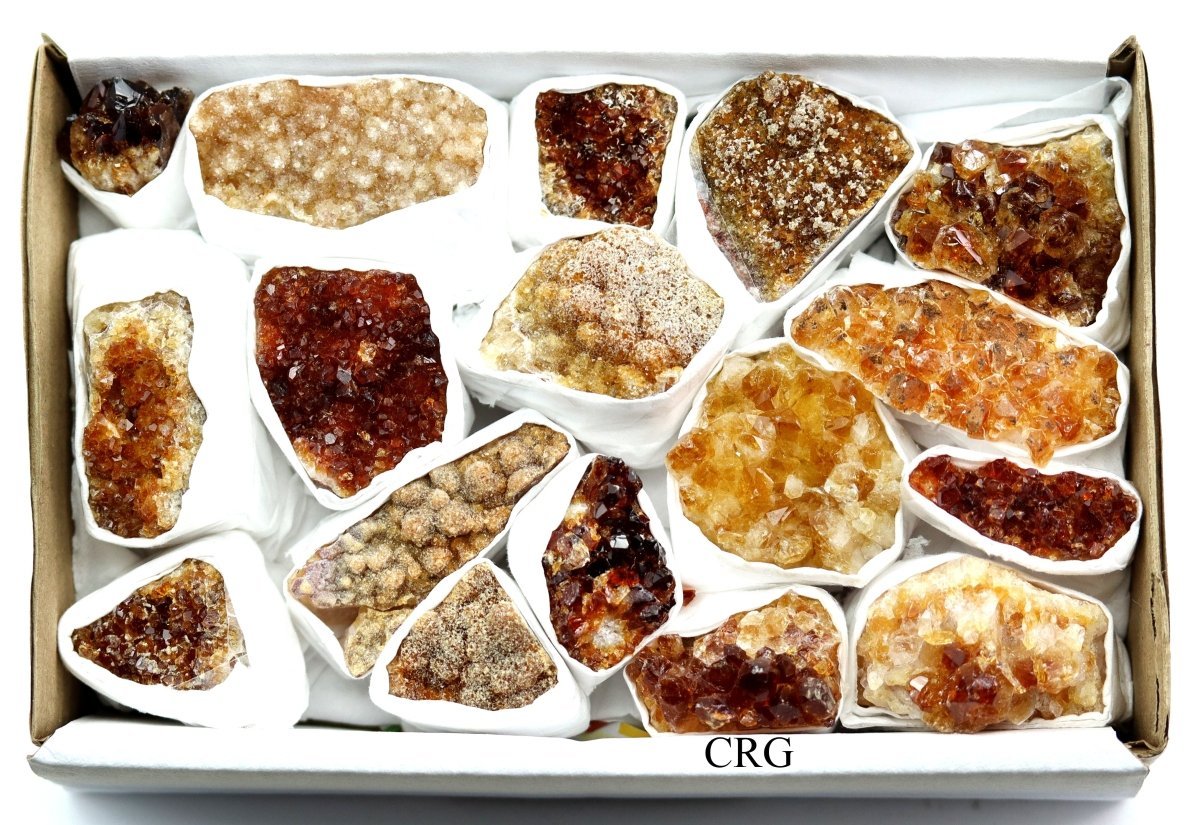 Citrine Druzy Multicolored Small Flat (1 Flat) Size 1 to 2.5 Inches Bulk Wholesale Lot Crystal Minerals