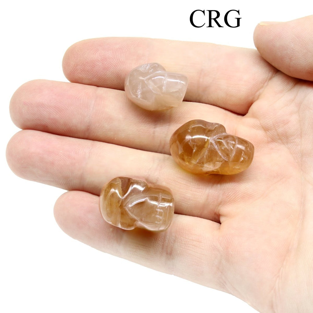 Citrine Gemstone Skull (5 Pieces) Size 30 mm Crystal Carving Shapes