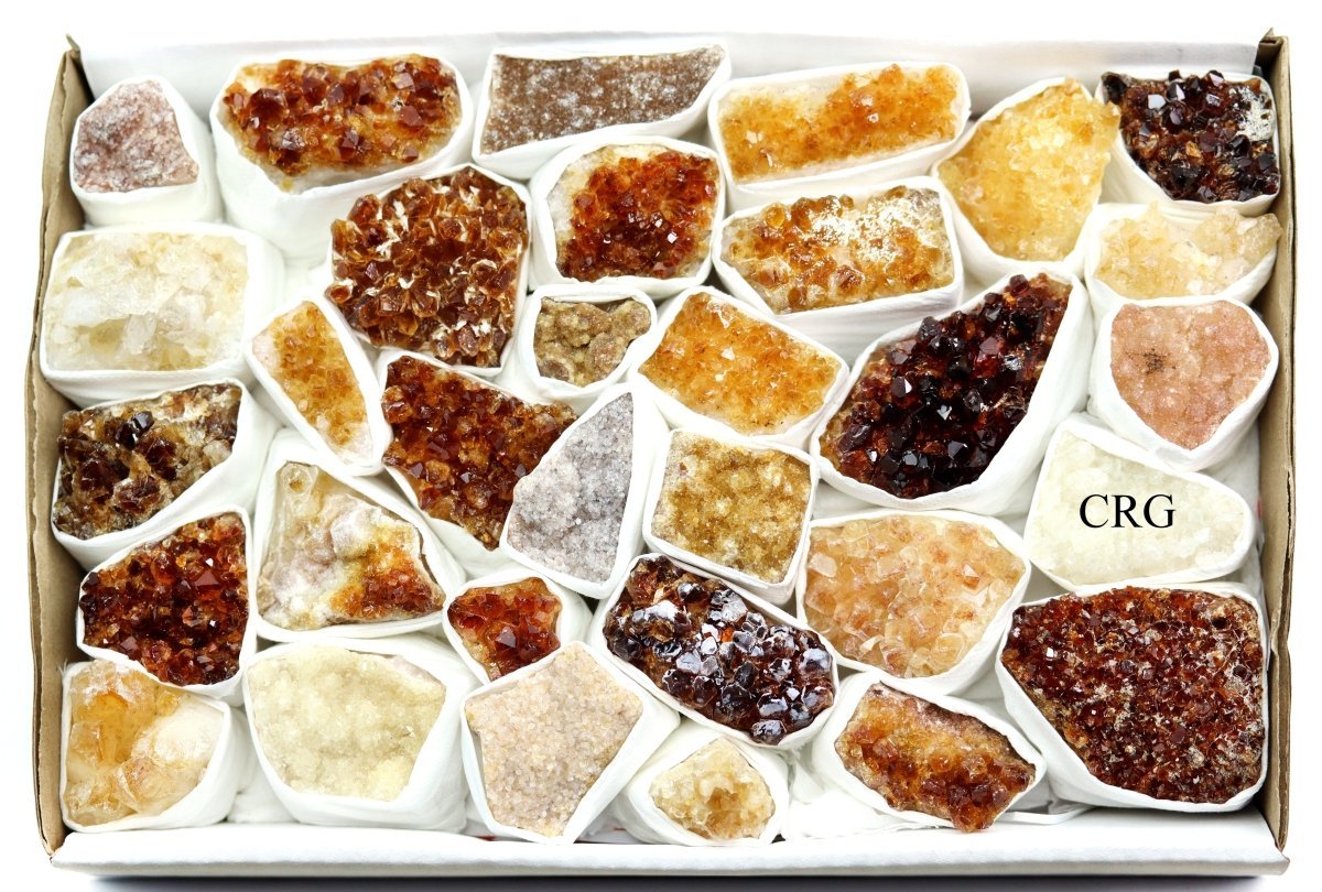 Citrine Multicolored Druzy Medium Flat (1 Flat) Size 1 to 2.5 Inches Bulk Wholesale Lot Crystal Gemstones