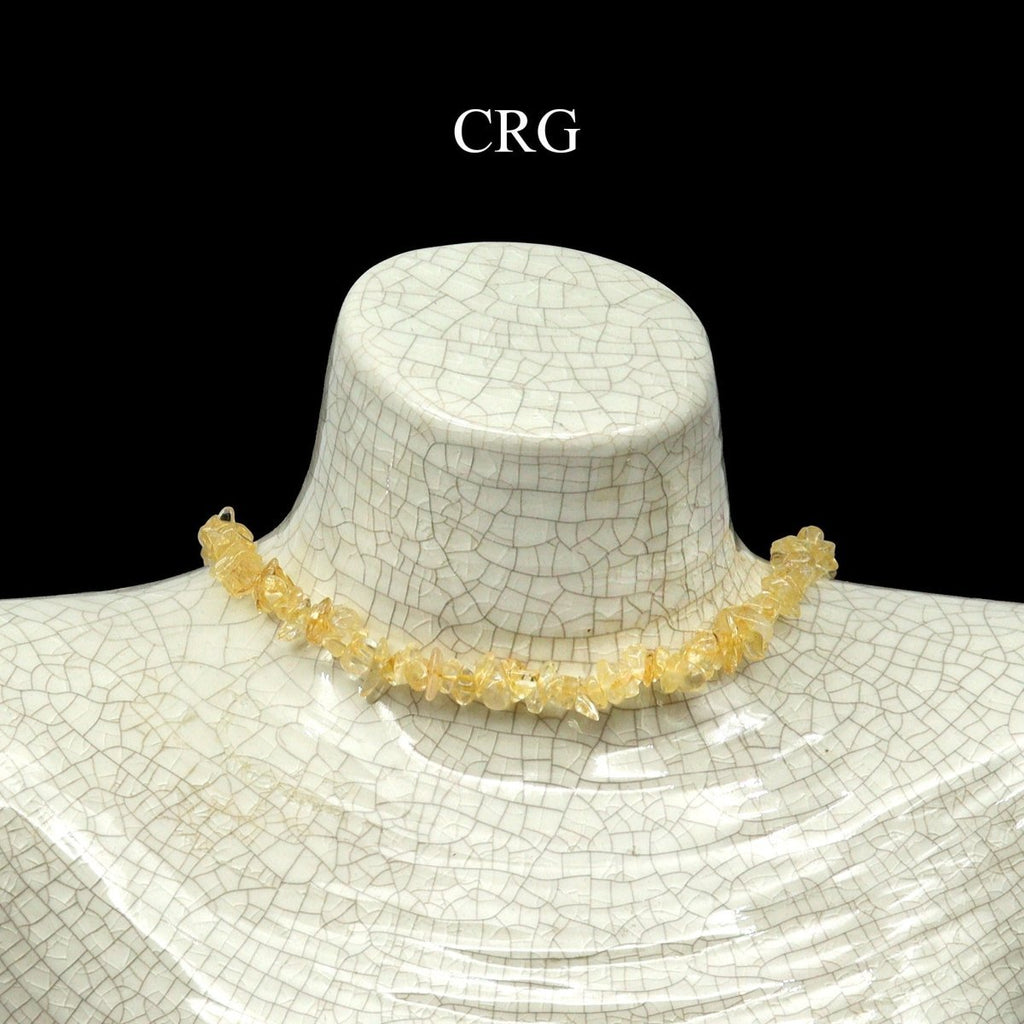 Citrine Strand Chip Choker Necklace (16 Inches) (4 Pieces) (INJD)