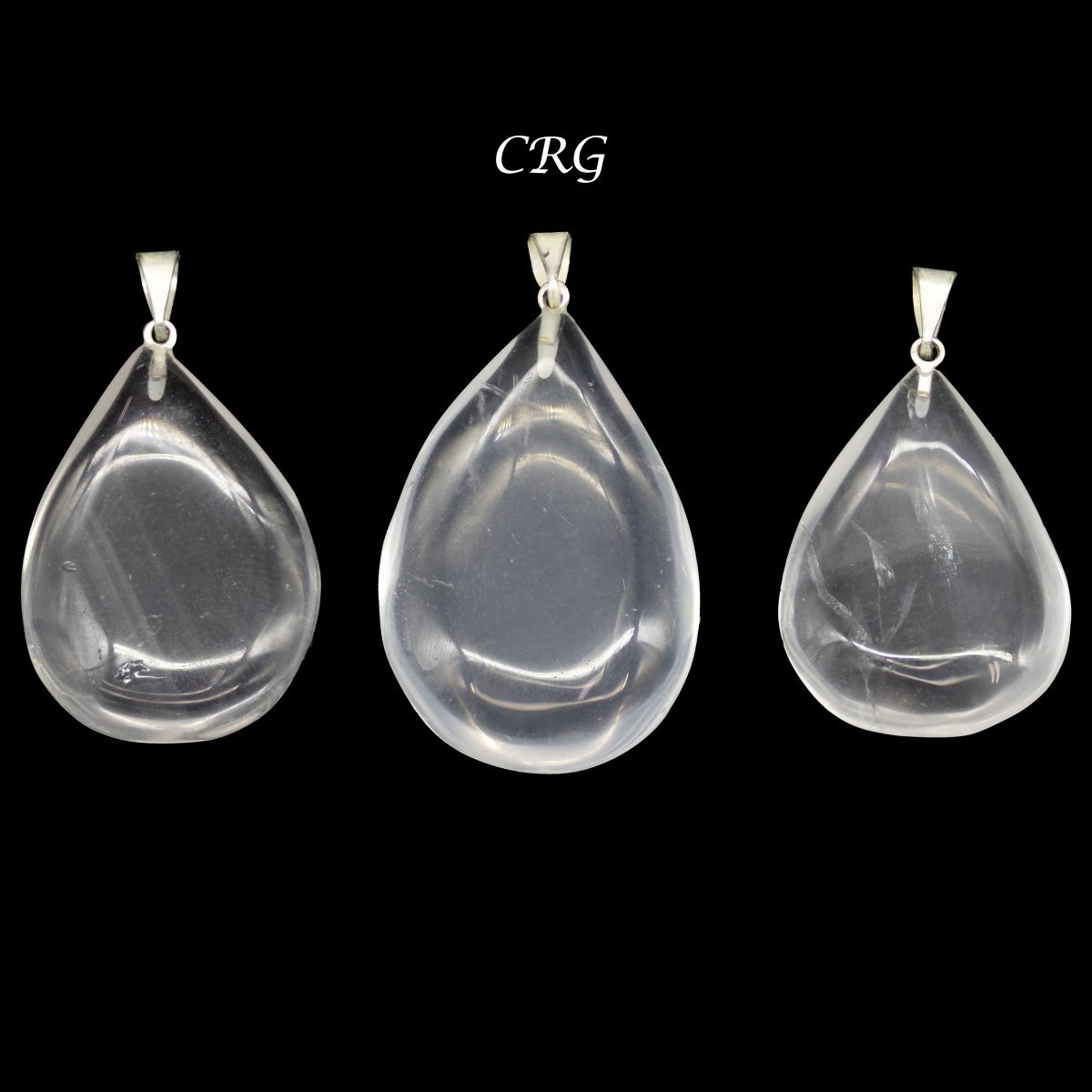 Clear Quartz Drop Pendant with Silver Bail (5 Pieces) Size 18 by 25 mm Crystal Jewelry Charm