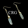Clear Quartz Point Earrings with Gold Plating (0.5 To 1 Inch) (1 Pair)