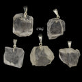 Clear Quartz Rough Rock Pendant with Silver Bail (5 Pieces) Size 18 to 22 mm Crystal Jewelry Charm