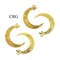 Crescent Moon Connector Pendant (10 Pieces) Size 30 by 40 mm Gold Jewelry Charm